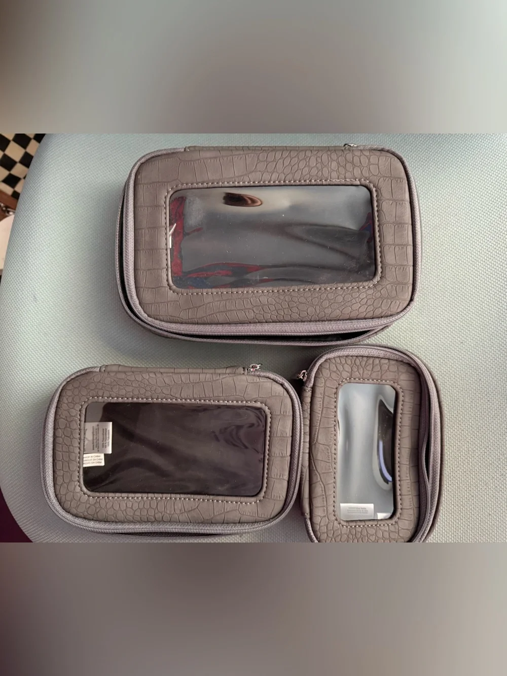 Thirty One Grey Crocodile Travel Case Set